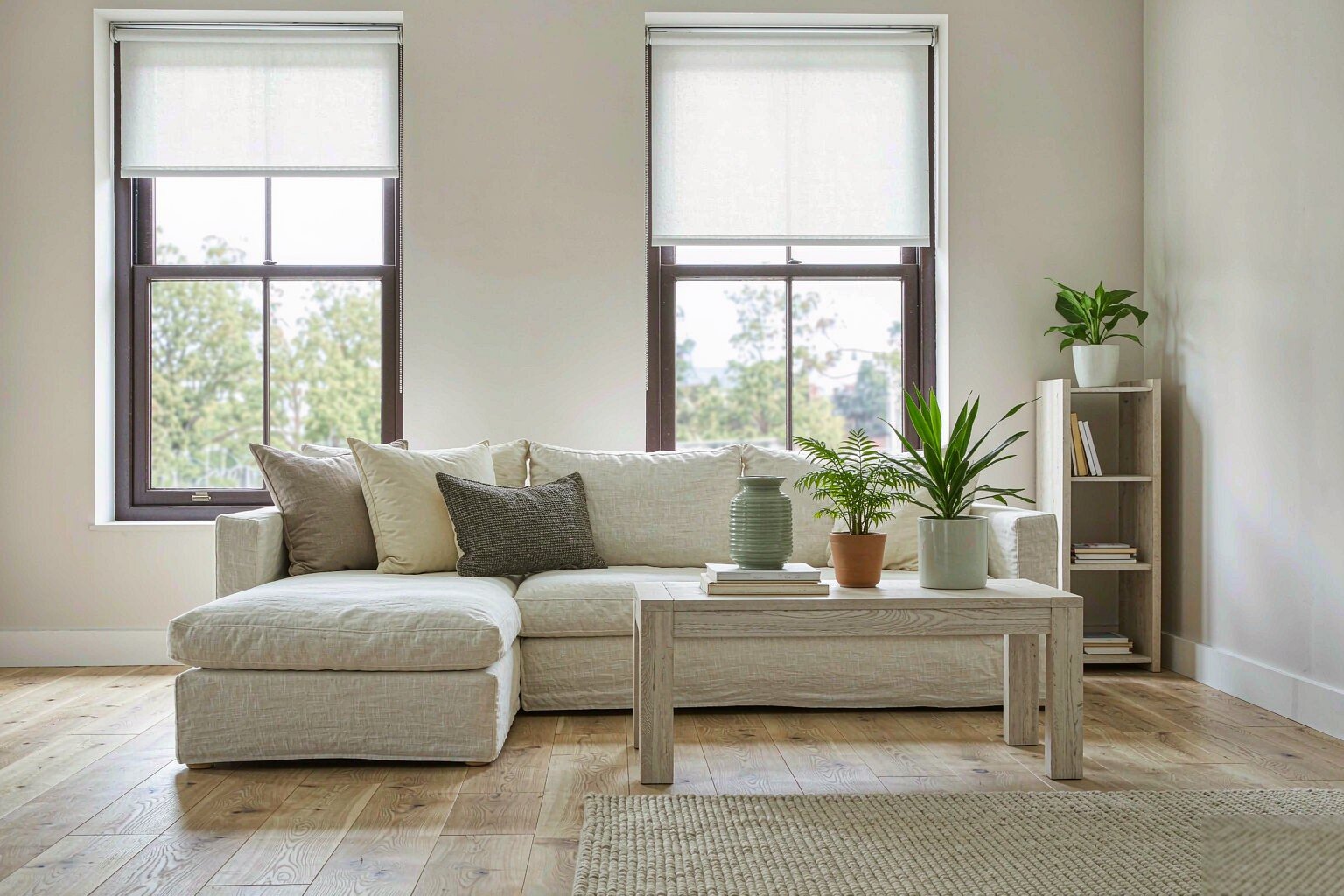 Home Bright neutral living room in a British home