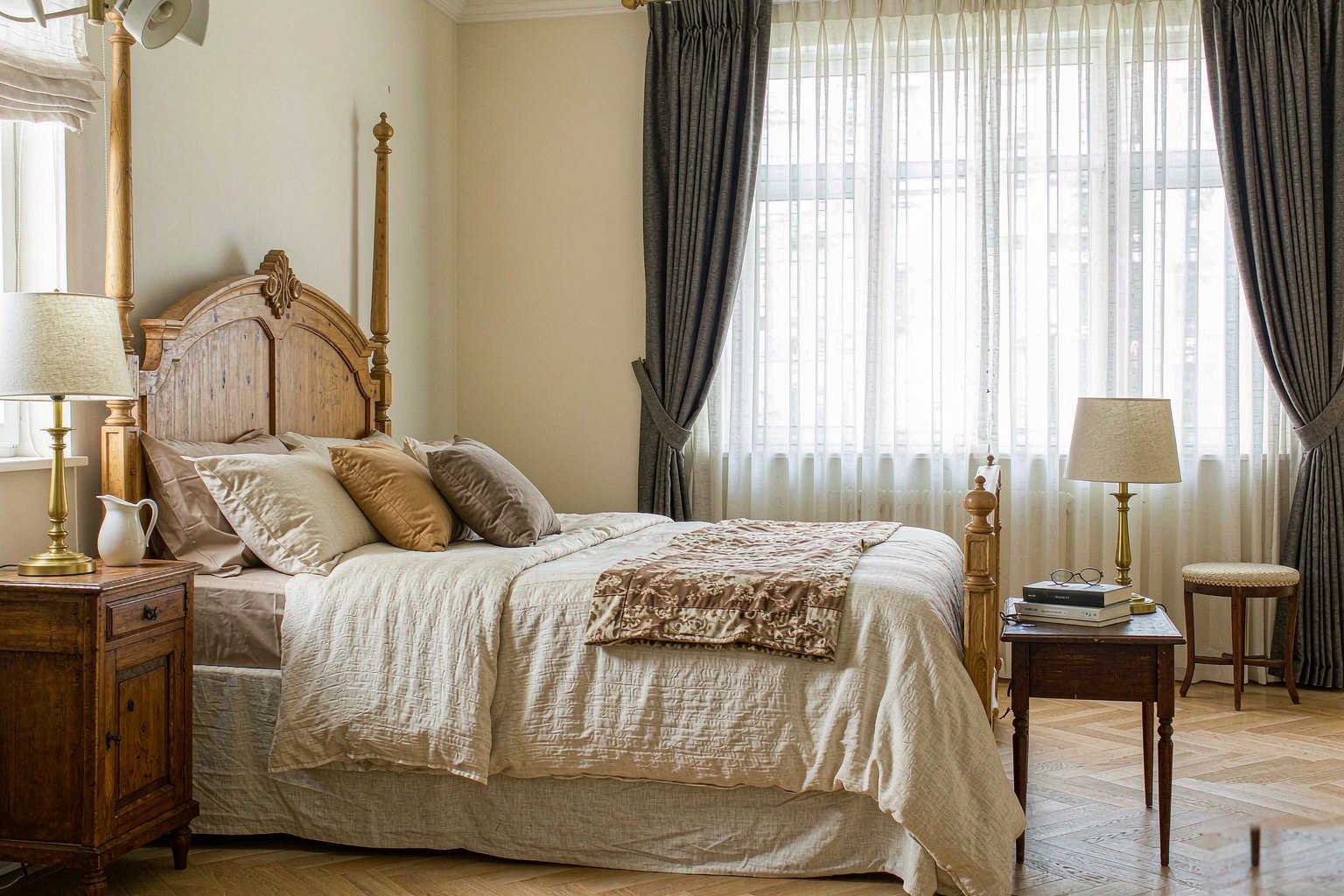 Home Calm neutral master bedroom in a British home